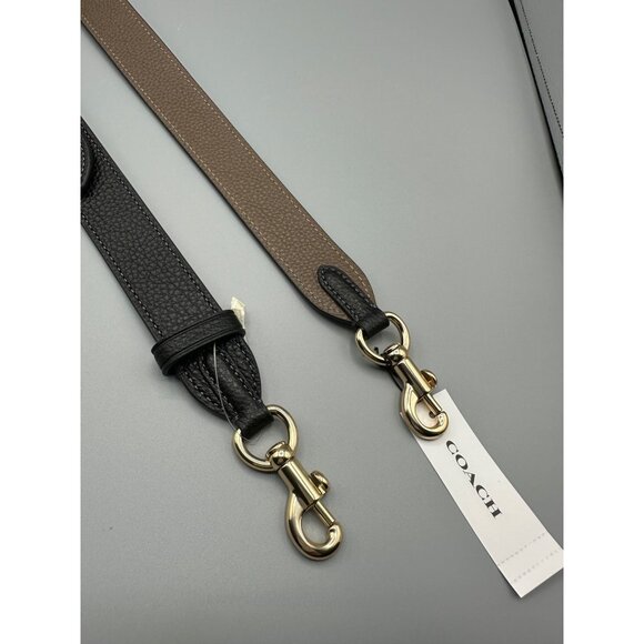 Coach CZ785 Reversible Replacement Strap Black Dark Stone Pebbled Leather NWT - Picture 8 of 13